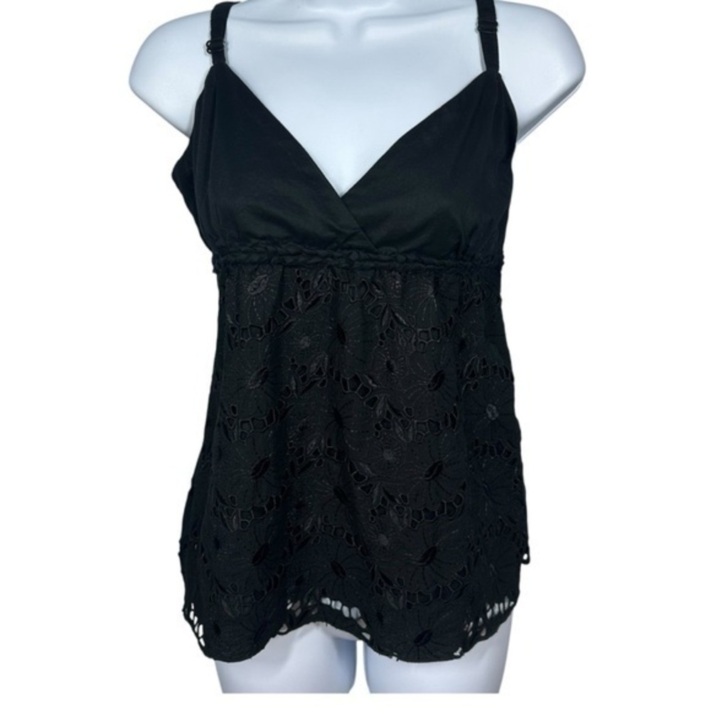 Old Navy Womens Babydoll Crochet Black Tank Top Size Small Y2K Cottage Boho NWOT - Picture 12 of 12